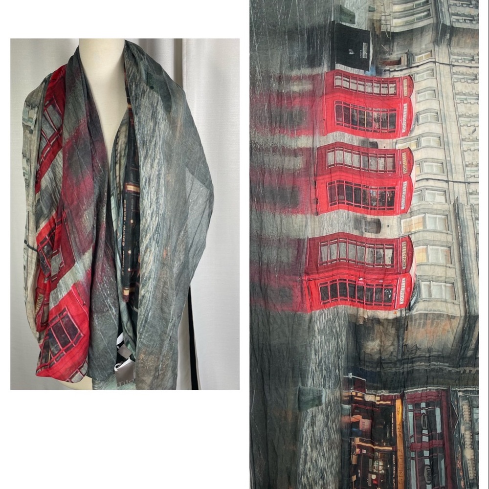 London Scarf Wrap NWT
